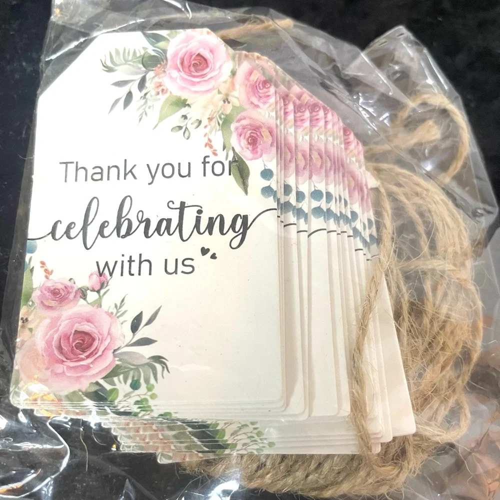 Wedding Pkg Bride Groom Figurine Thank You Fans Gift Tags Confetti Bride Banner